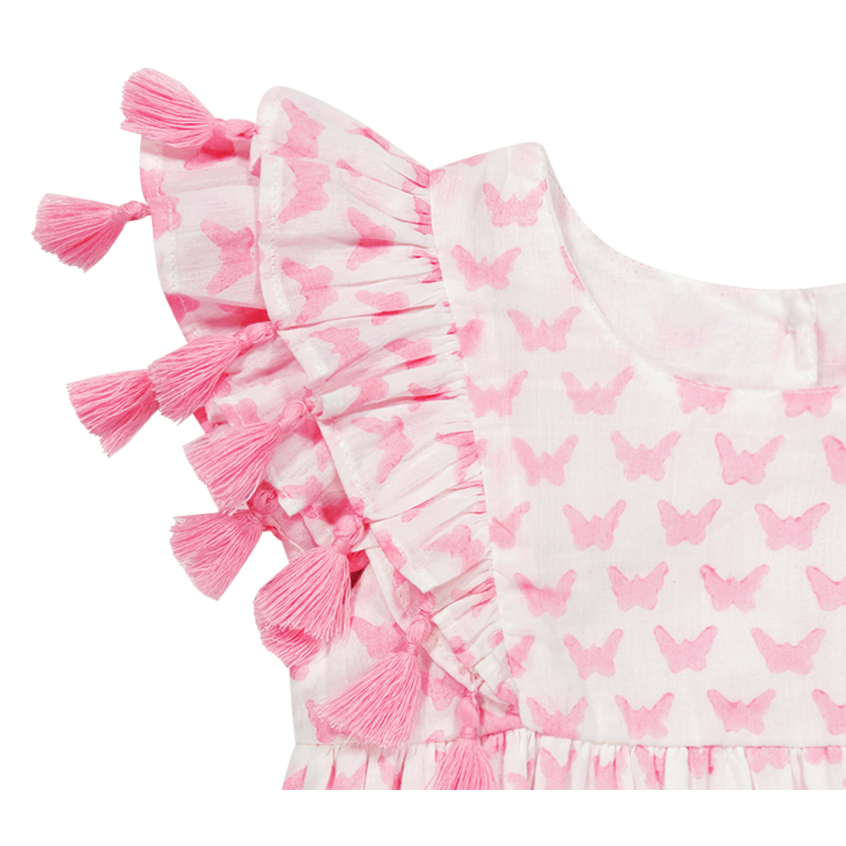 Mer St Barth Anna Baby Romper Pink Butterfly