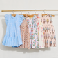 Girls Tia Dress - Pink Prairie Block Print