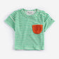 Green Stripes Terry Cloth Tshirt