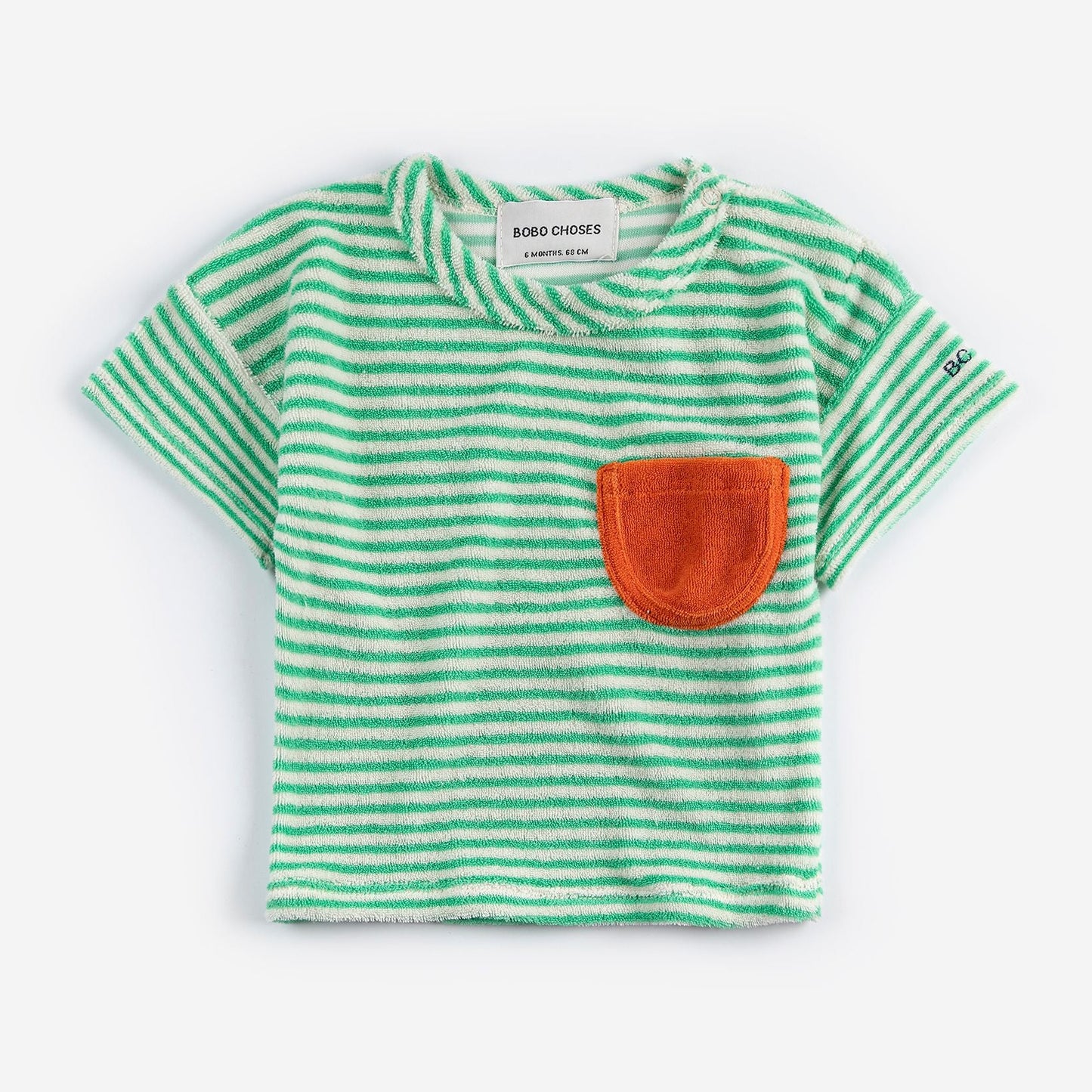 Green Stripes Terry Cloth Tshirt