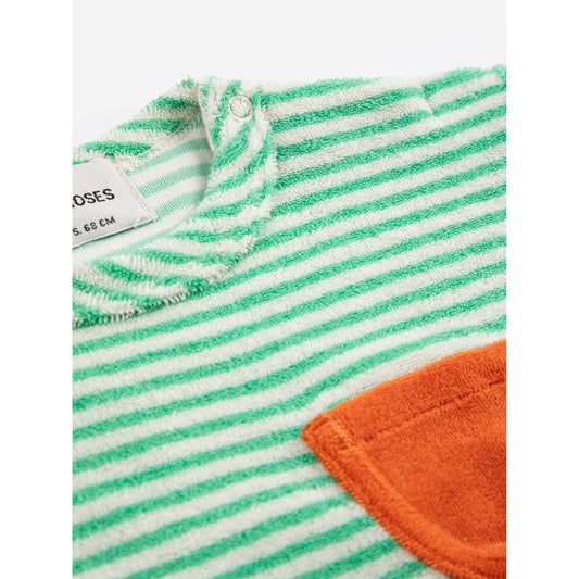 Green Stripes Terry Cloth Sweatshirt
