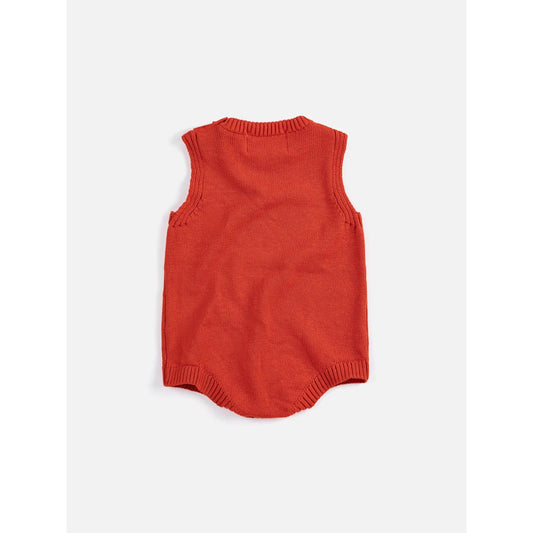 Pixel Strawberry Knit Romper