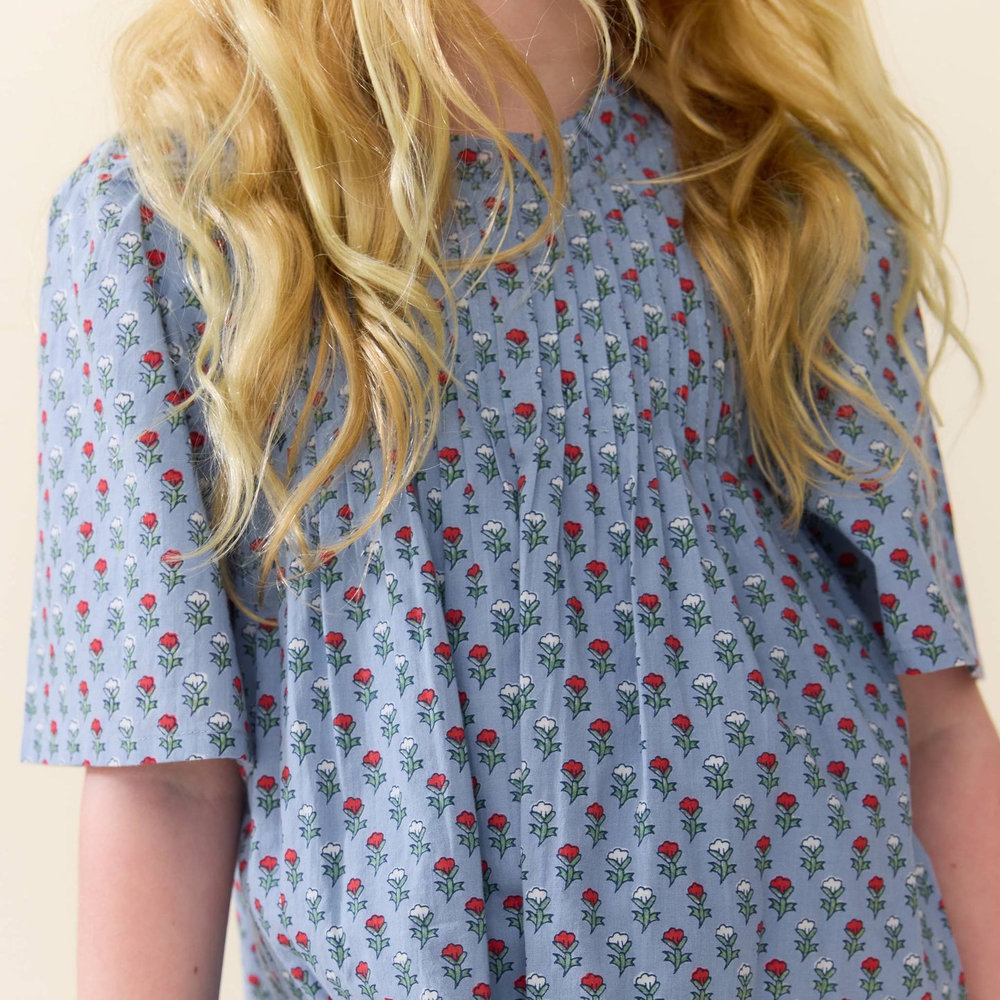 Girls Jaipur Top - Light Blue Carnation
