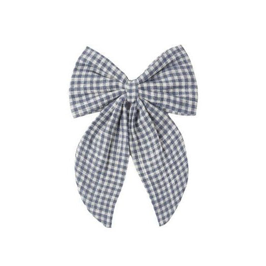Oversized Bow || Marine Gingham