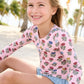 Girls Rash Guard Set - Multi Flower Drop