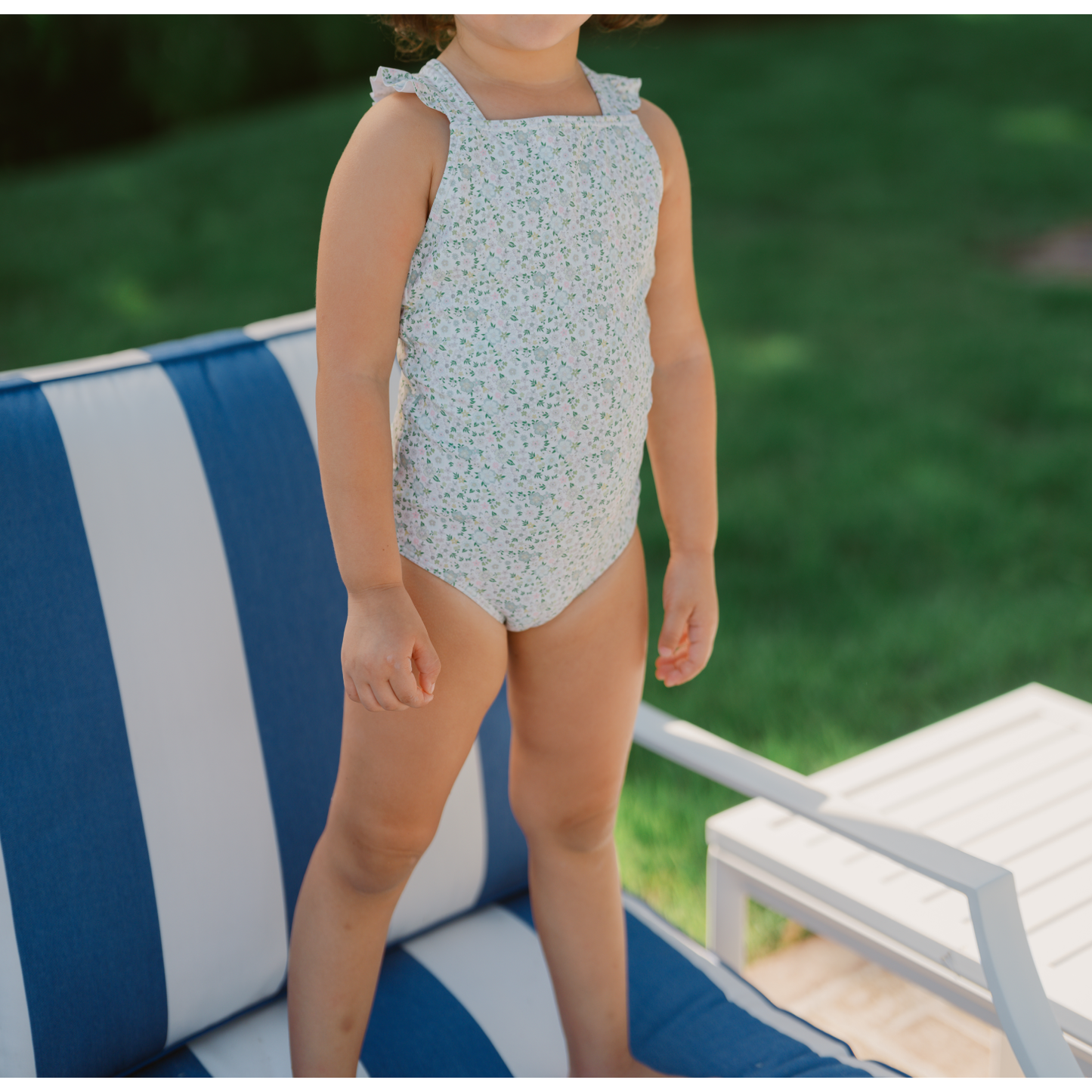 girls sea marsh floral crossover one piece