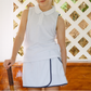 white french terry tennis tank top and skort set