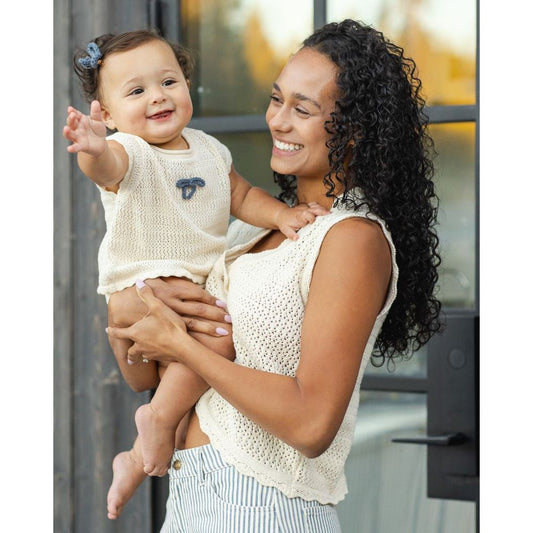 Scallop Knit Baby Set || Natural