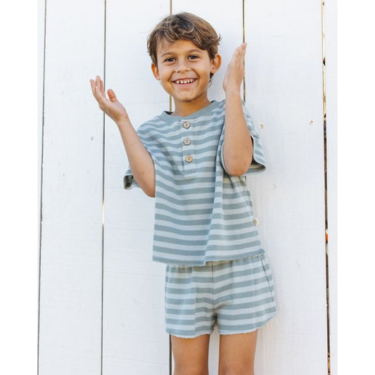 Summer Waffle Set || Sea Green Stripe