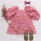 Girls Mary Barrett Dress - Pink Strawflower