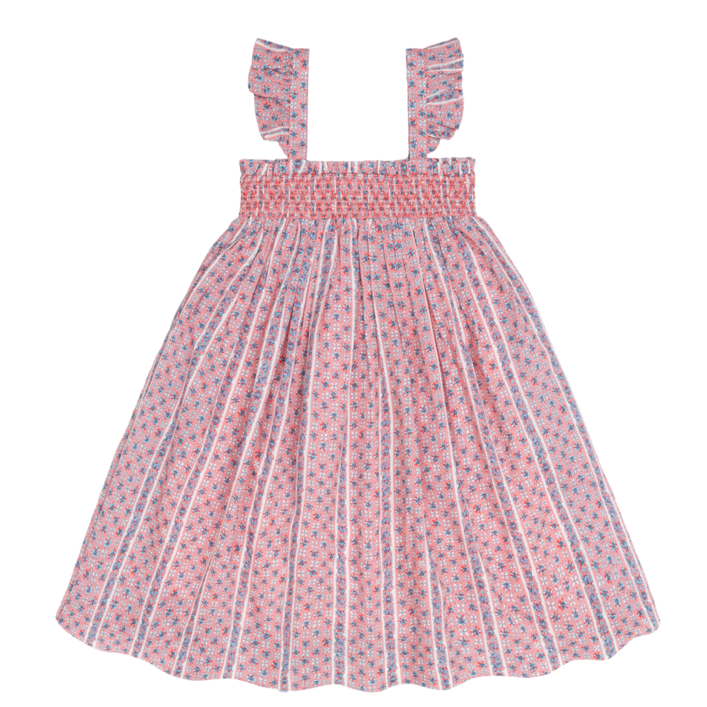girls rosa vine smocked dress with flutter sleeves