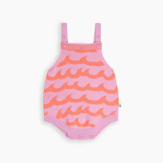 Gull - Pink Waves Knitted Romper