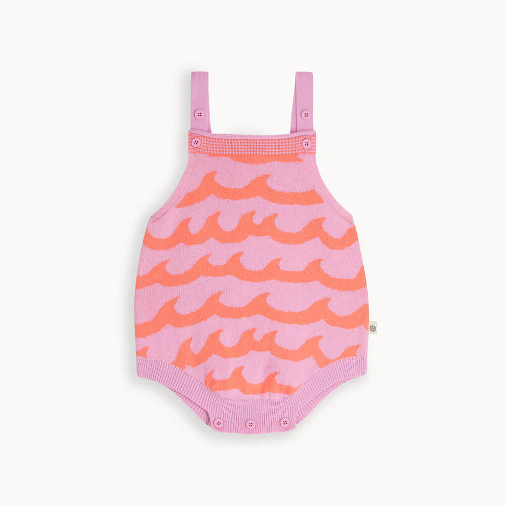 Gull - Pink Waves Knitted Romper