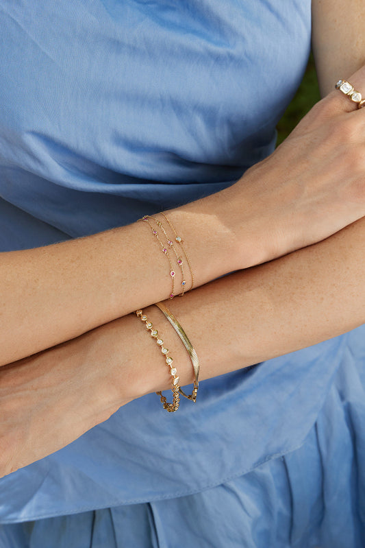 colored gemstone by the yard bracelet