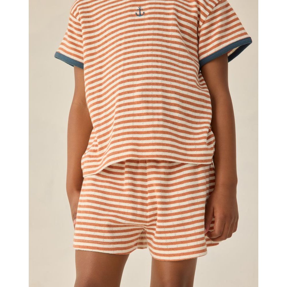 Pointelle Shorts || Poppy Stripe