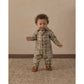 Collared Baby Jumpsuit || Olive Dobby Plaid