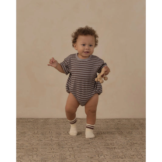 Relaxed Bubble Romper || Vintage Stripe