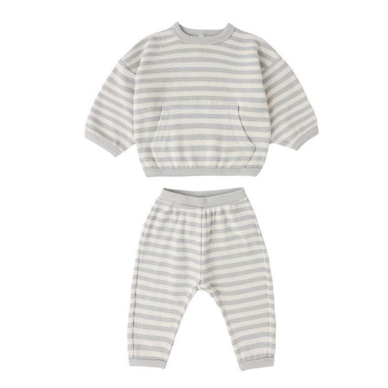 Waffle Sweater Set || Sky Stripe
