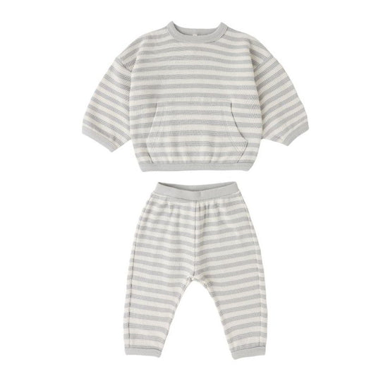 Waffle Sweater Set || Sky Stripe