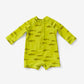 Baby Rashguard Suit - Salmon | Chartreuse
