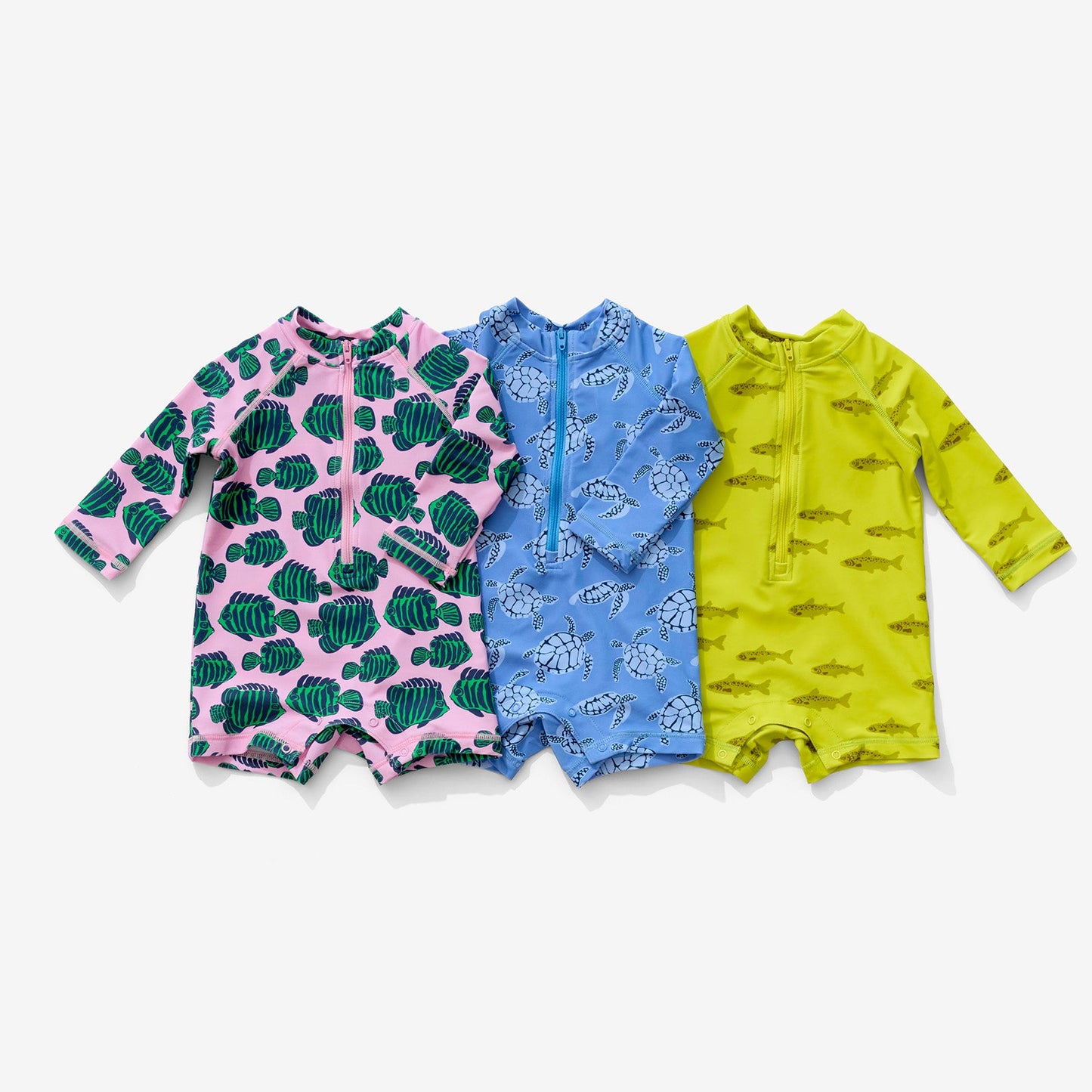 Baby Rashguard Suit - Salmon | Chartreuse