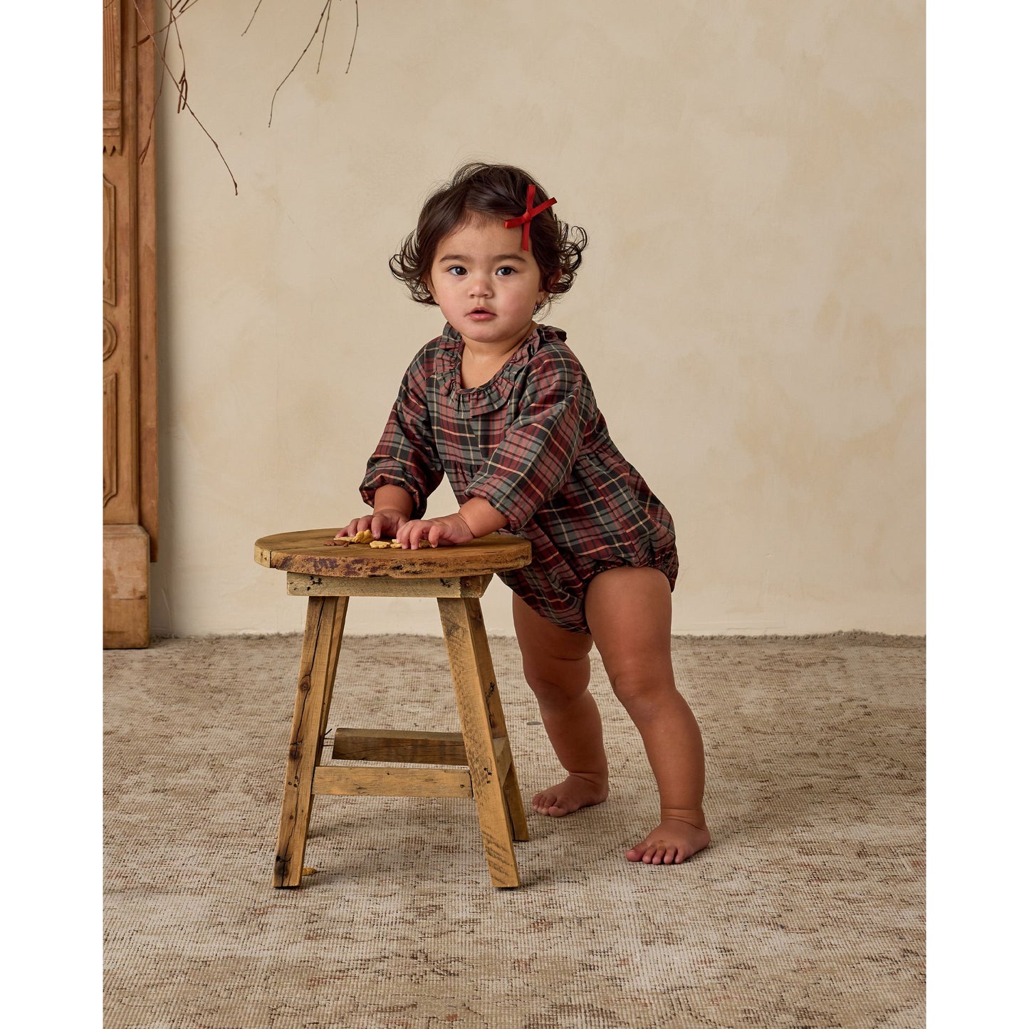 Adeline Romper | Winter Tartan