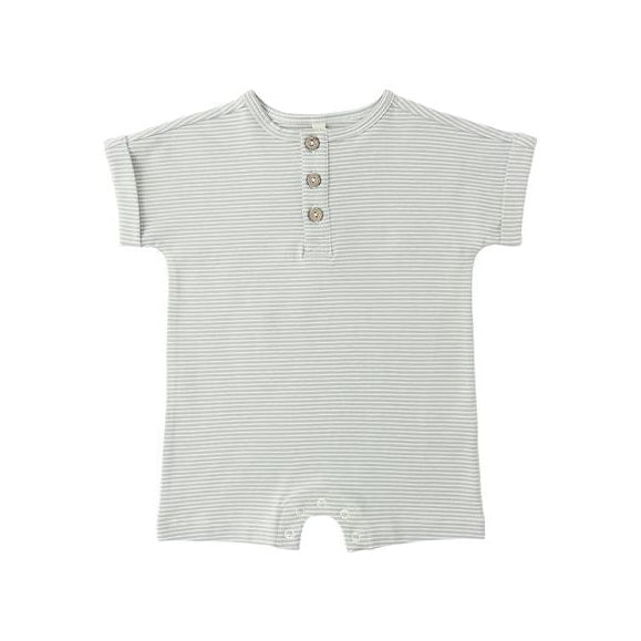 Short Sleeve One-Piece || Sage Micro Stripe