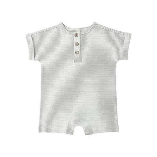 Short Sleeve One-Piece || Sage Micro Stripe
