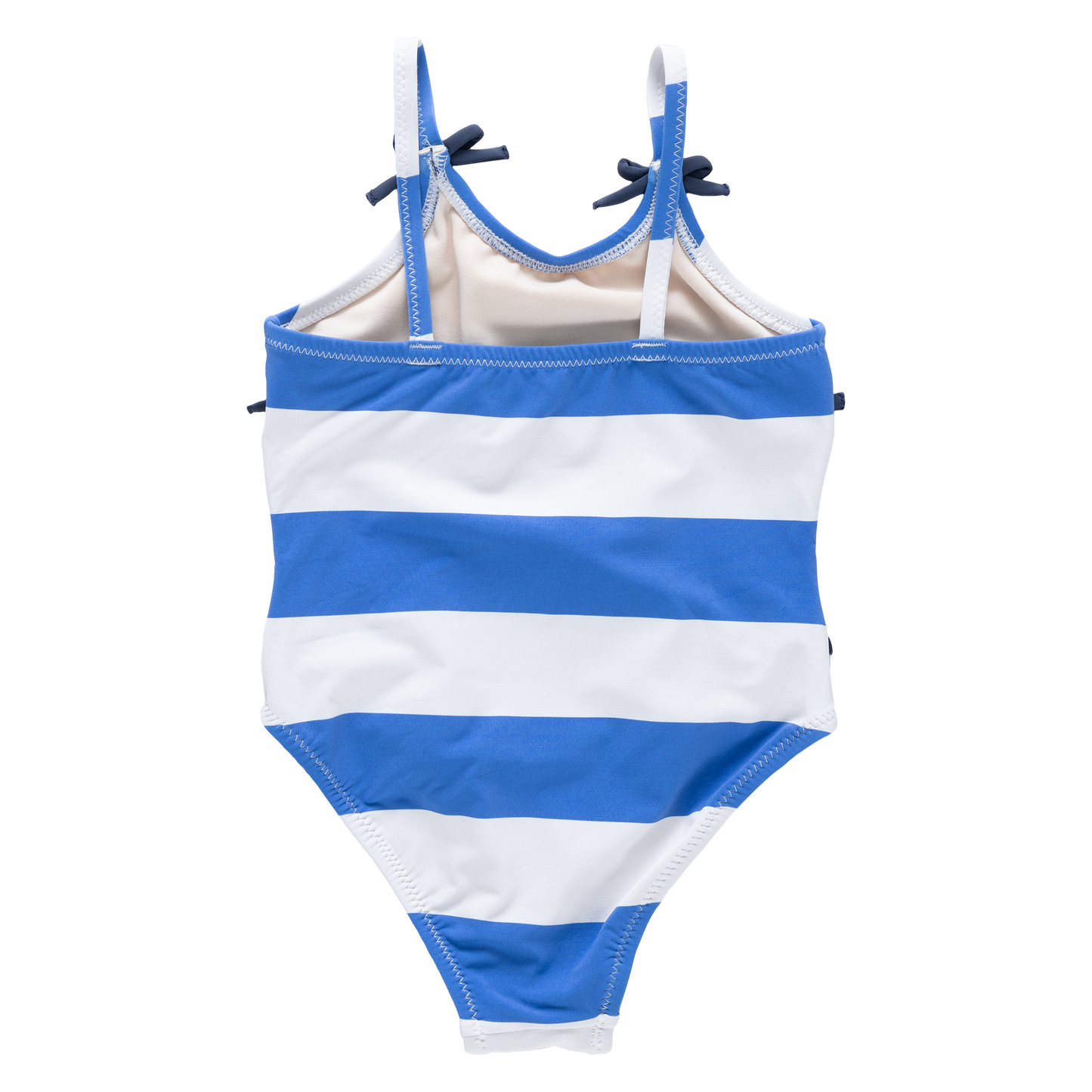 Girls Lottie Bow Suit - Wide Blue Stripe