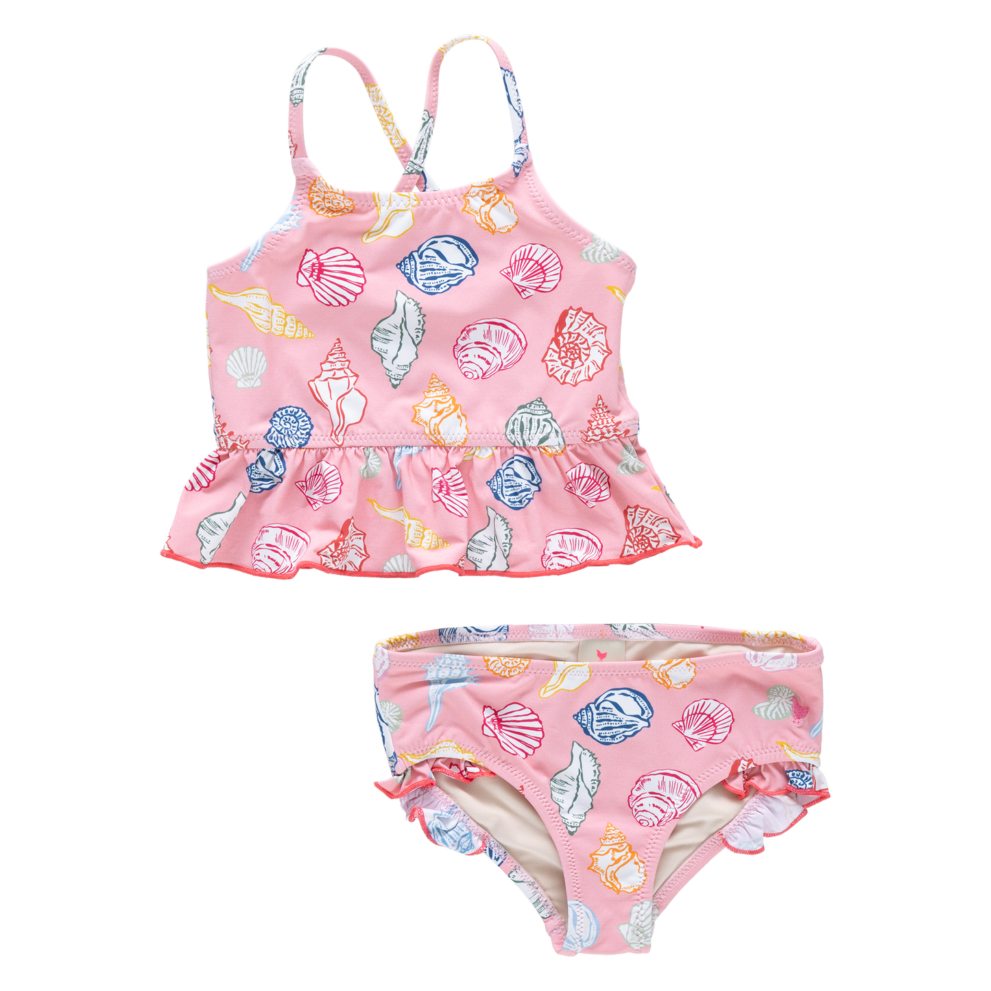 Girls Joy Tankini - Pink Seashells
