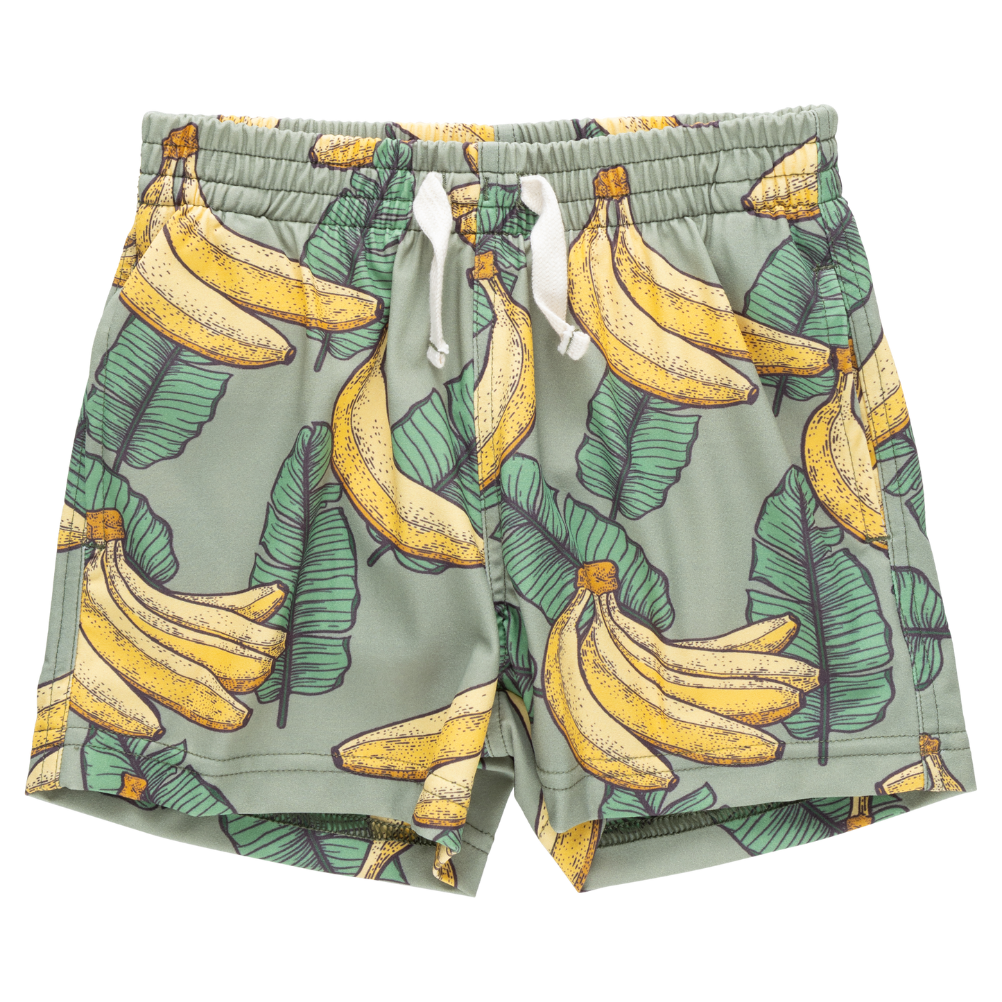 Boys Swim Trunk - Green Banana Leaves