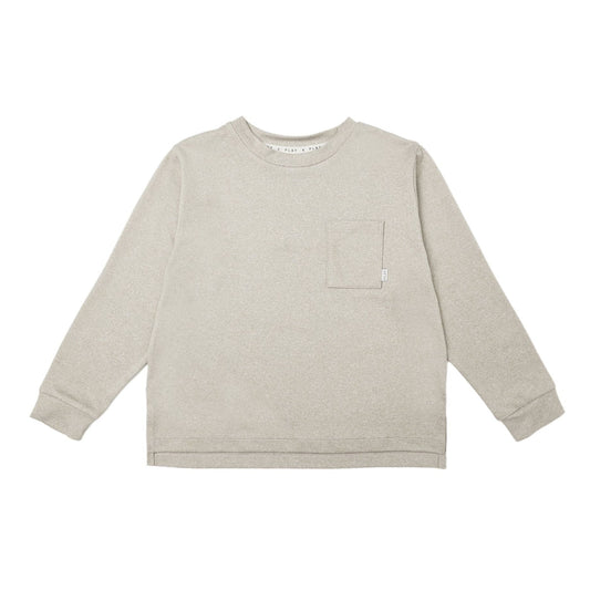 Long Sleeve Pocket Tee || Heathered Stone