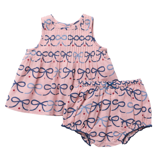 Baby Girls Jaipur 2-PC Set - Pink Bows