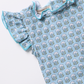 Girls Jennifer Suit - Blue Prairie Block Print