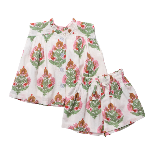 Girls Misha  2-PC Set - Pink Bellflower