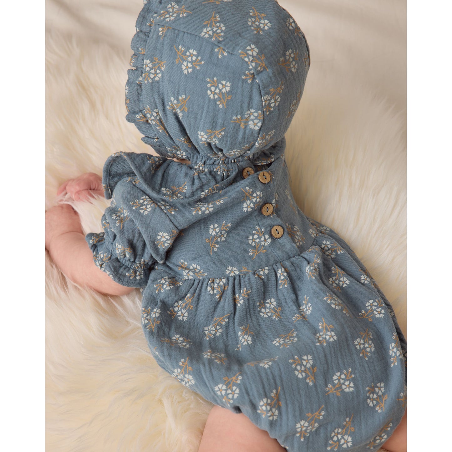 Collared Romper || Blue Floral