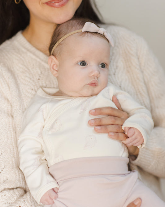SIDE SNAP BODYSUIT + PANT SET || SNOW OWLS