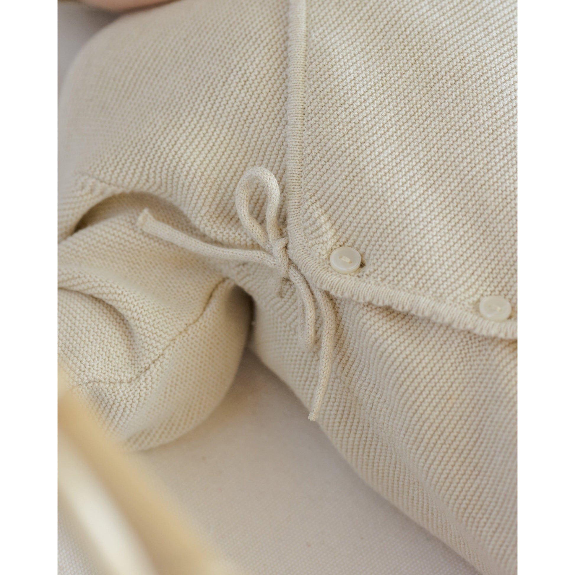 Wrap Knit Footie Heathered Natural