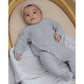 Wrap Knit Footie || Heathered Dusty Blue - Rylee + Cru | Kids Clothes | Trendy Baby Clothes | Modern Infant Outfits |