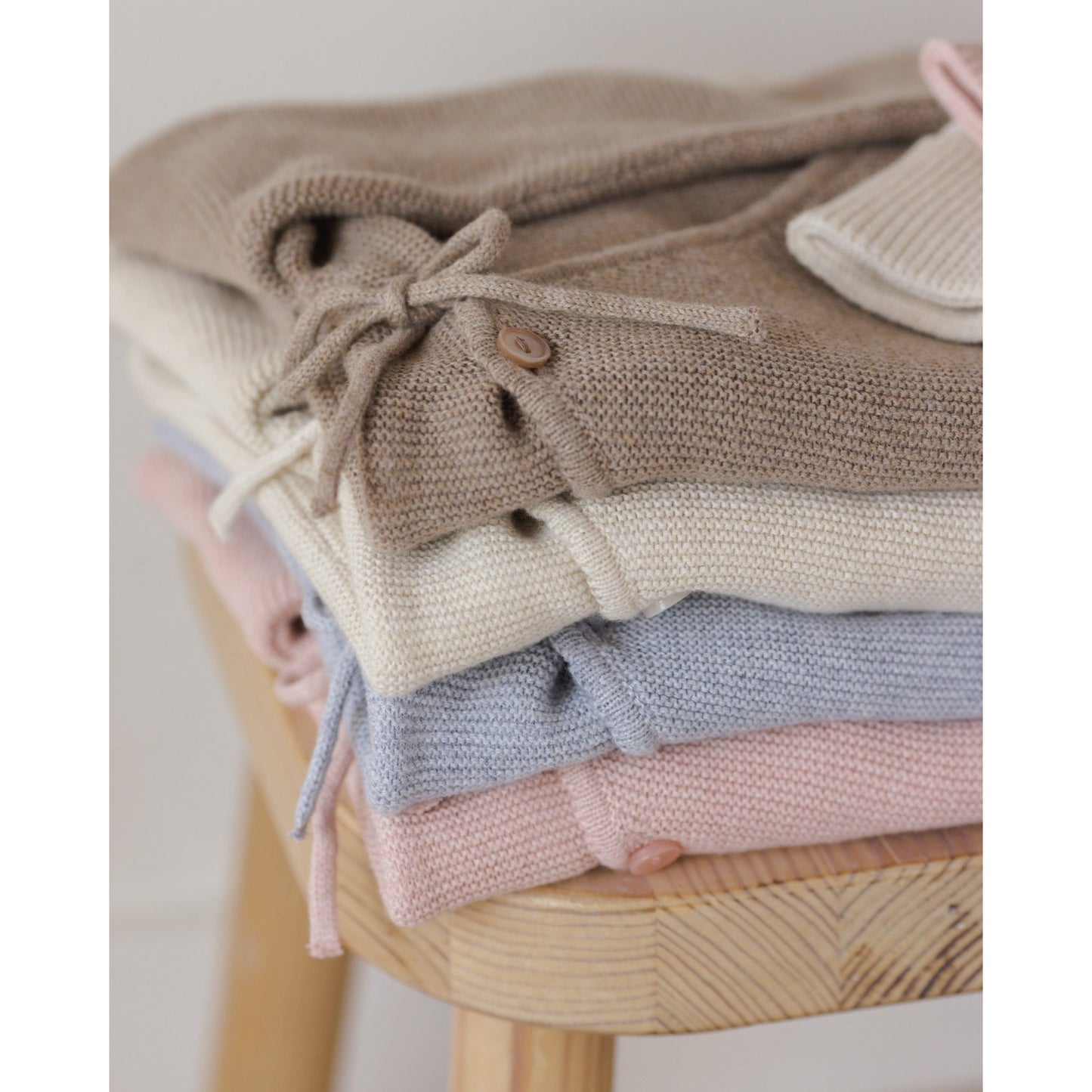 Wrap Knit Footie Heathered Dusty Blue
