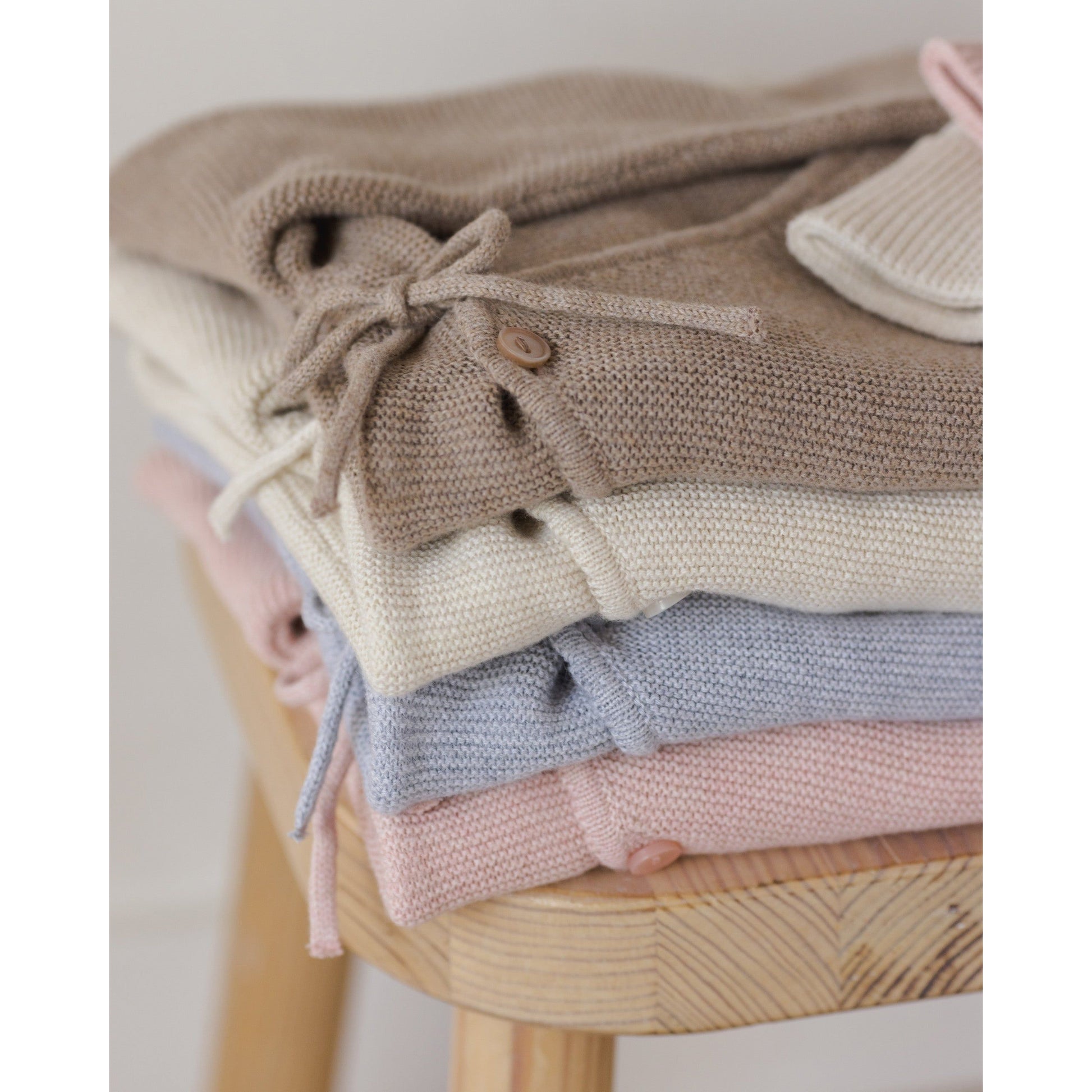 Wrap Knit Footie Heathered Dusty Blue