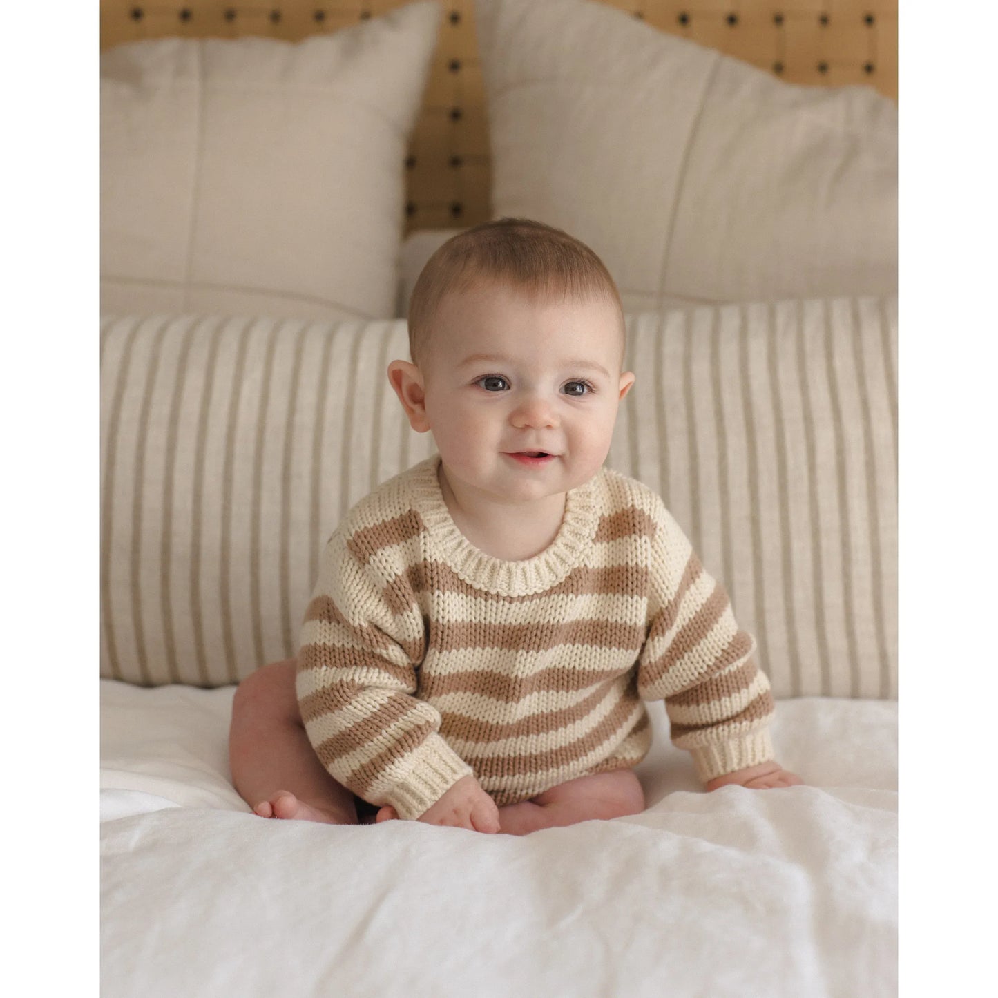 Rex Romper || Almond Stripe