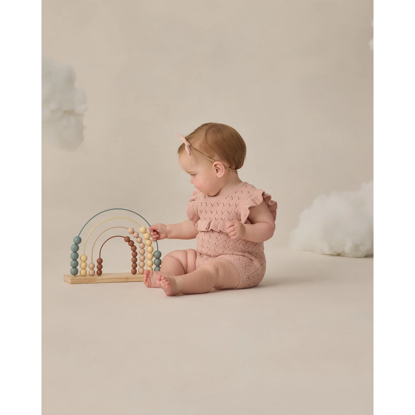 Pointelle Ruffle Romper || Blush