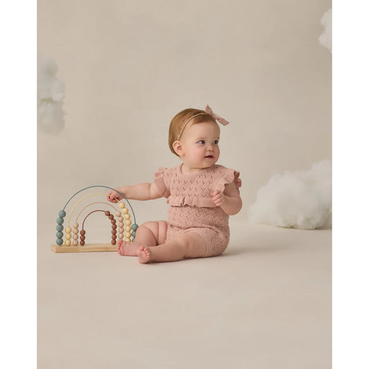 Pointelle Ruffle Romper || Blush