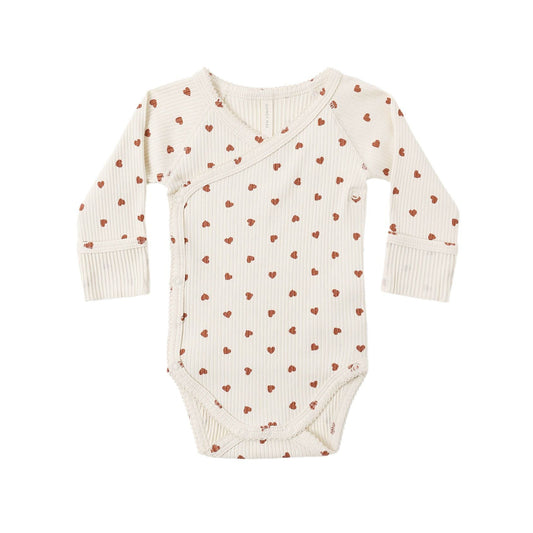 Side Snap Bodysuit || Red Hearts