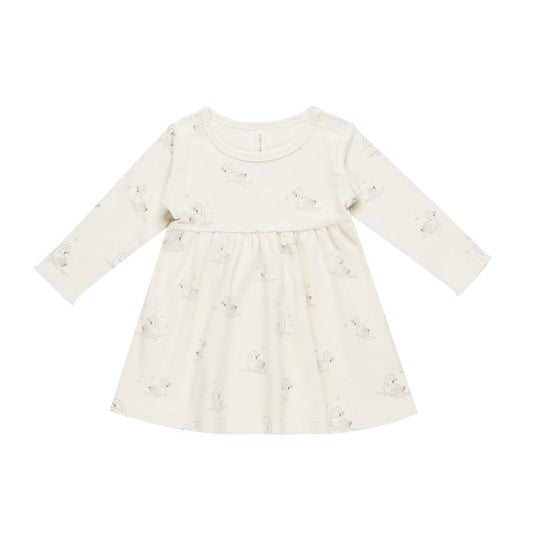 Long Sleeve Baby Dress || Swans