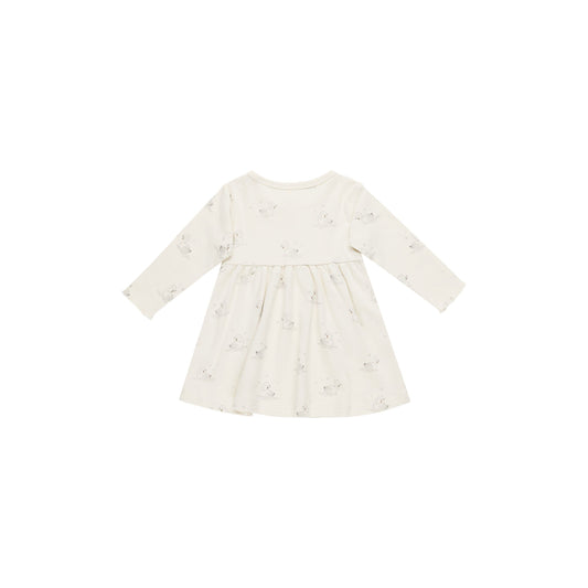 Long Sleeve Baby Dress || Swans