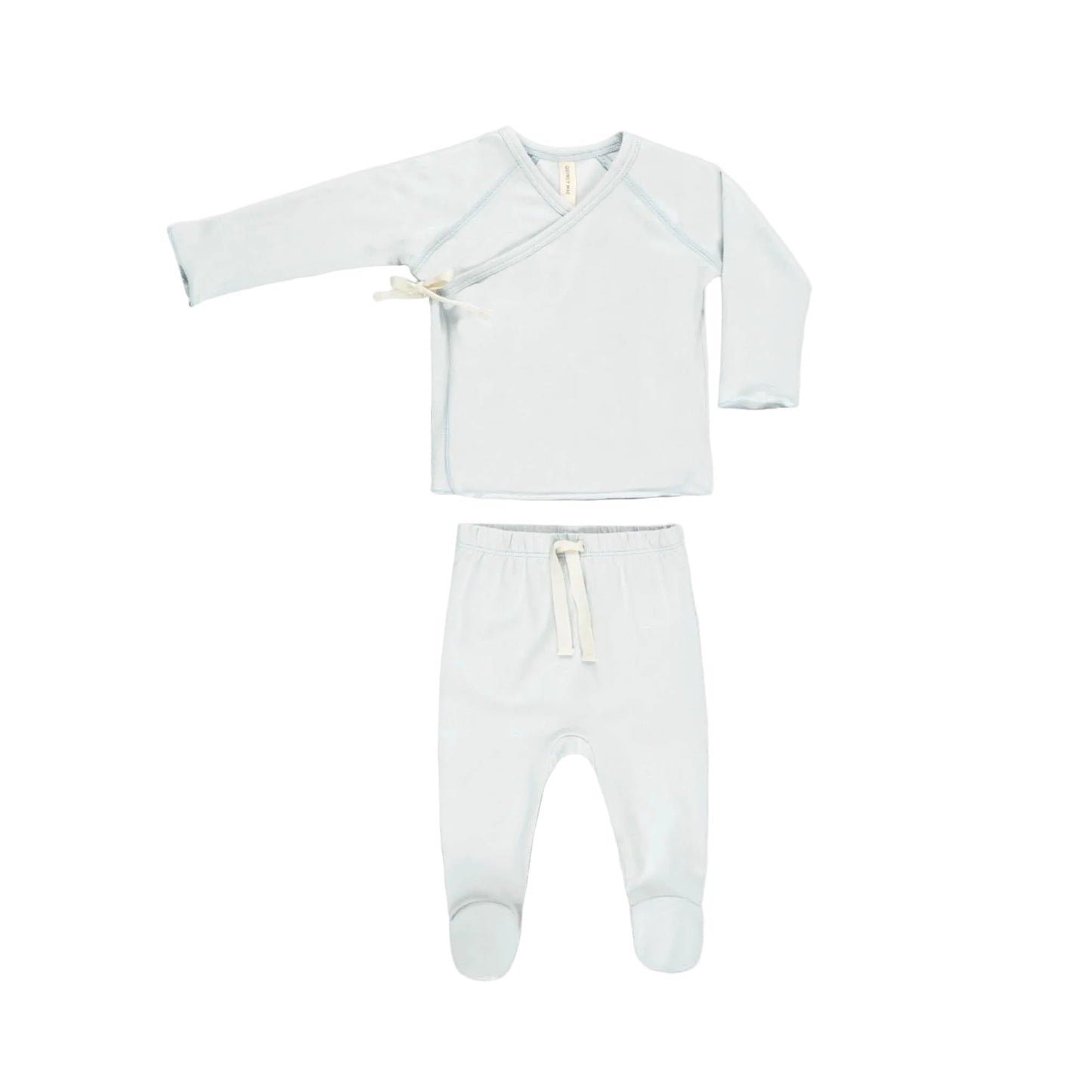 Wrap Top + Footed Pant Set || Fog - Rylee + Cru | Kids Clothes | Trendy Baby Clothes | Modern Infant Outfits |