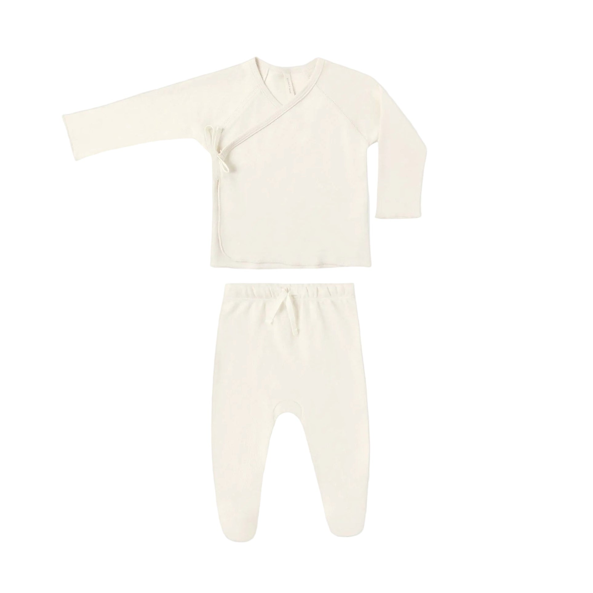 Wrap Top + Footed Pant Set || Ivory - Rylee + Cru | Kids Clothes | Trendy Baby Clothes | Modern Infant Outfits |