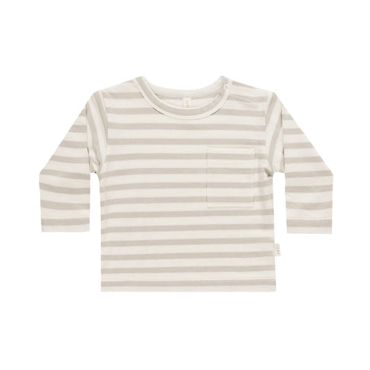 Long Sleeve Pocket Tee || Grey Stripe